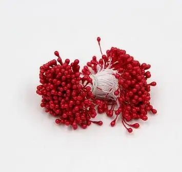 Red 100 шт/партия искусственные цветы тычинки с днем рождения украшения детский душ Свадебные украшения Флорес Рождественский Декор - Цвет: Red