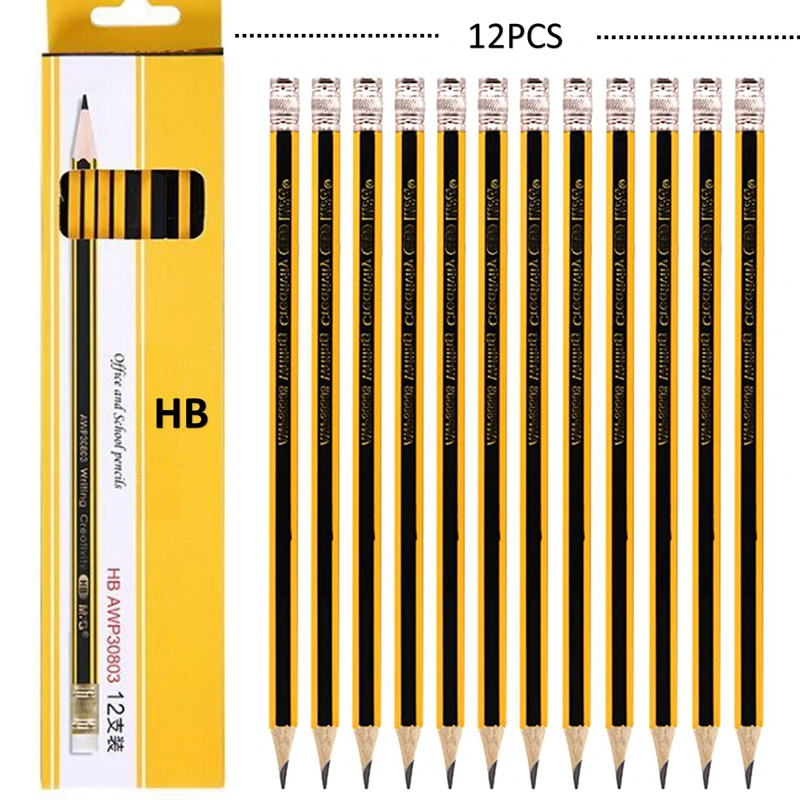 

12 шт./упак. HB/2B карандаш, простой канцелярский магазин, офисные и школьные ранцы, наборы для рисования, инструменты для художников, материалы,...