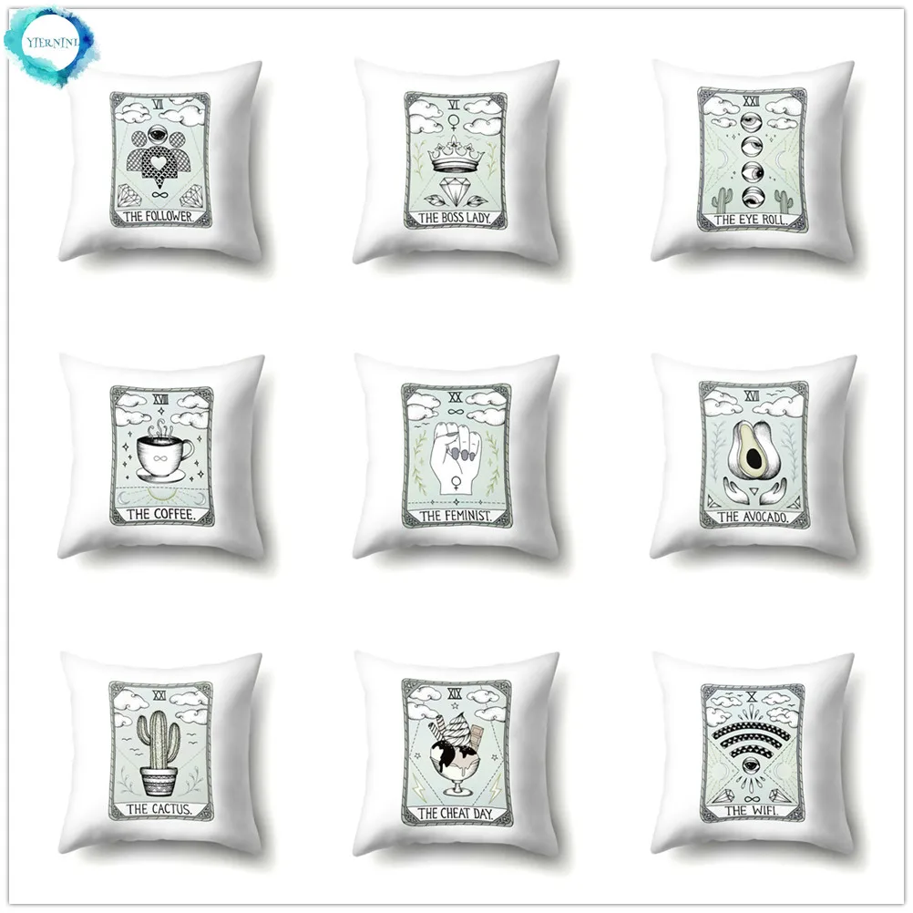 

Tarot Polyester Decorative Cushion Cover Home Decor Pillow Case for Sofa Car Bed Living Room Decor Accessories 45x45cm