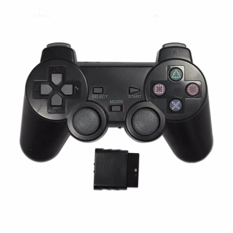 Беспроводной игровой контроллер прозрачного цвета 2 4G для Sony PS2 вибрационный