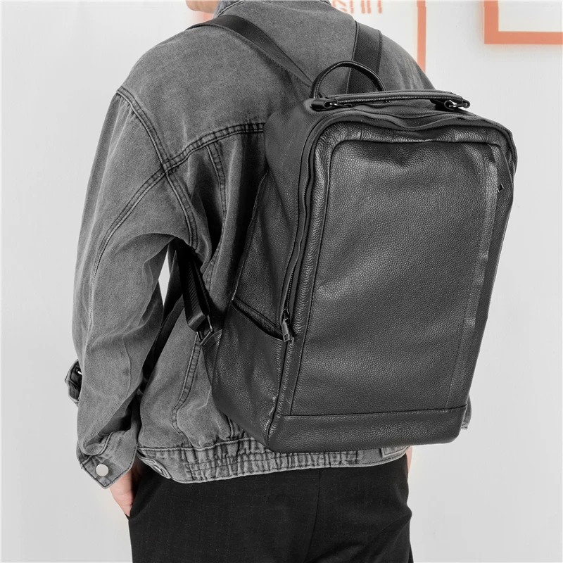 Женский деловой рюкзак из натуральной кожи повседневная сумка мессенджер на