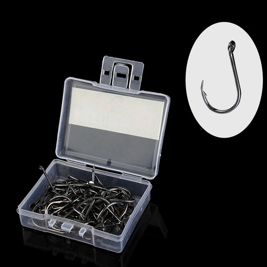100 шт. с высоким содержанием углерода Сталь нержавеющая рыболовных крючков
