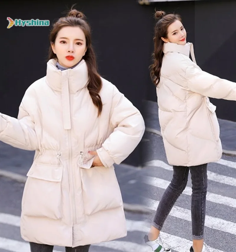 Женская синяя куртка на хлопковой подбивке новинка зимы 2019 плотное короткое