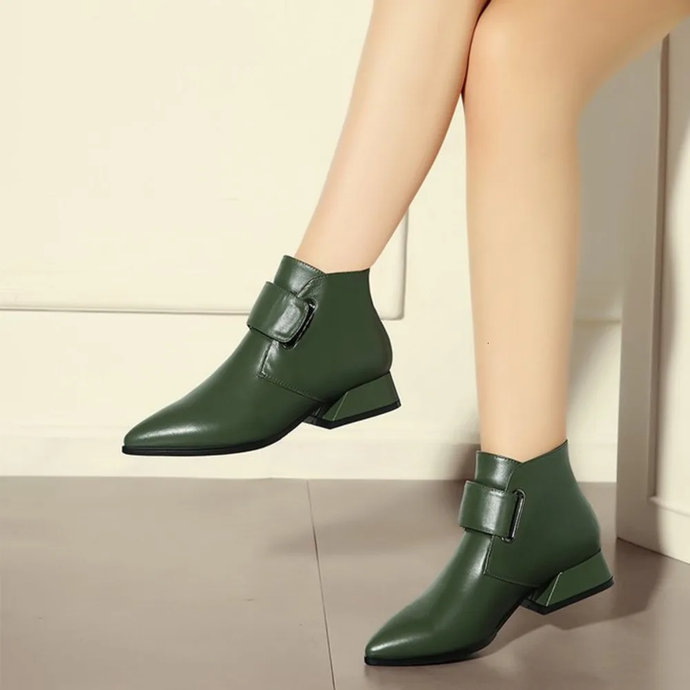 Женские ботинки 2019 г. Зимние Роскошные брендовые зеленые женские ботильоны в