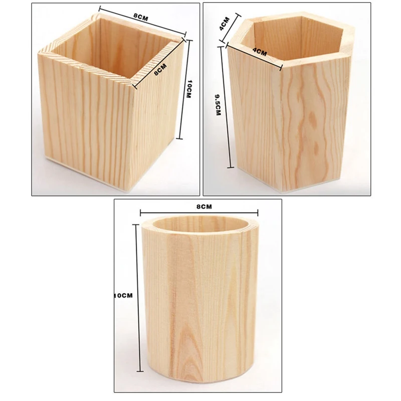 

1PCS Table Wooden Pen Holder Office Desk Storage Box Multifunctional Organizer Desktop Plant Pencil Container Drawer Case