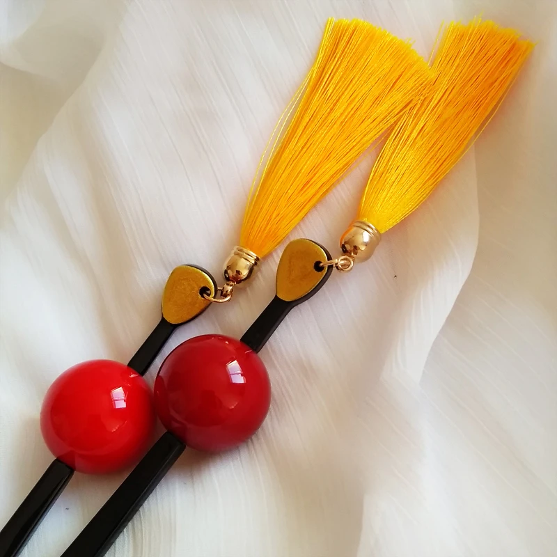 1 шт. винтажная декоративная шпилька для волос в японском стиле с кисточками