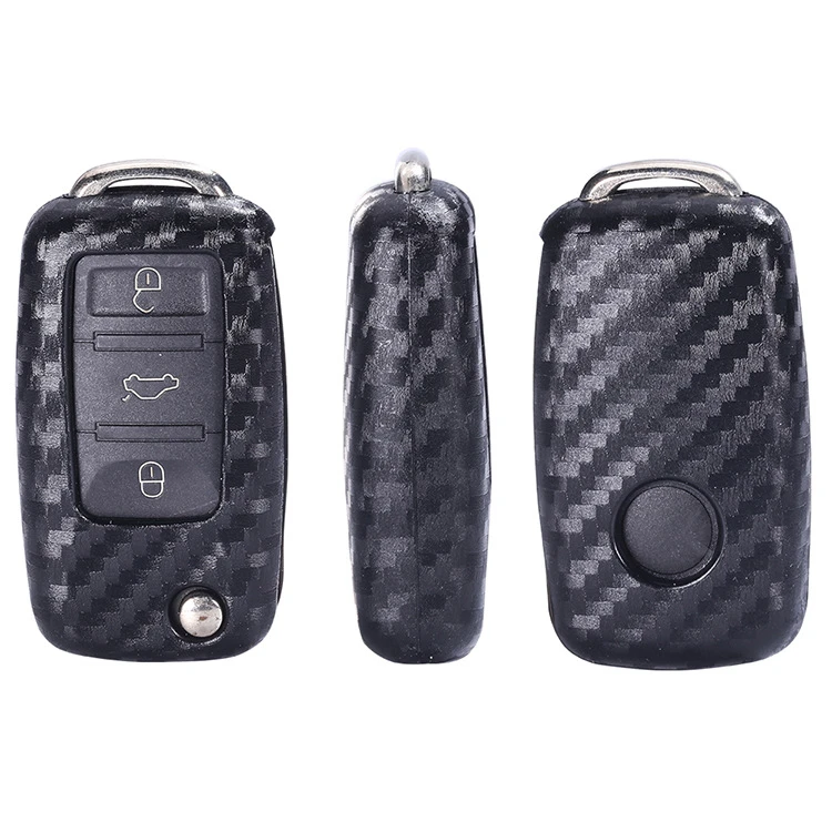 Чехол для автомобильного ключа с узором из углеродного волокна Volkswagen VW Golf 7 GTI R MK7
