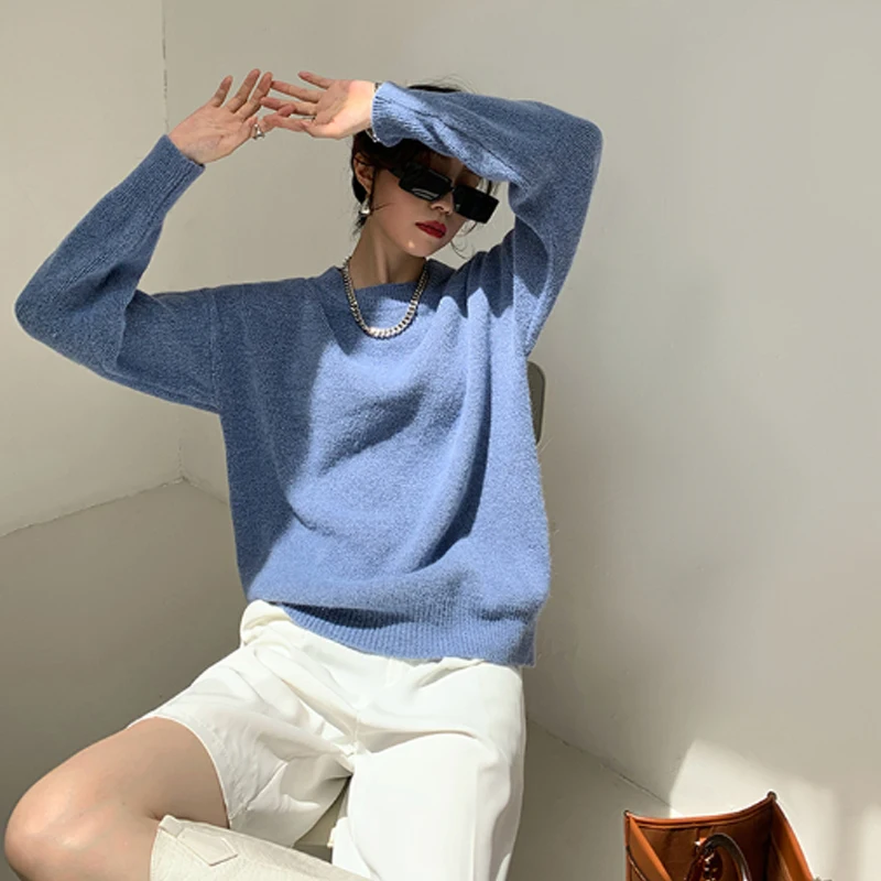 

2020 New Women's Sweater Fall/winter High Quality Lazy Cashmere Outer Wear Loose And Thick Pullover Sweater