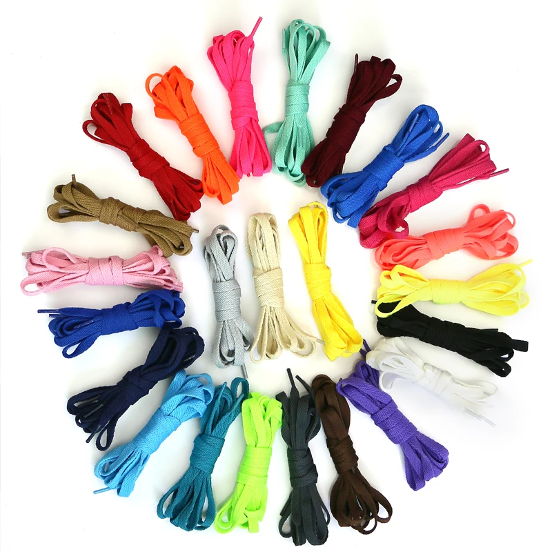 Wholesale! 500 Pairs Flat Shoelaces 0.8cm Width Laces Strings for Running Shoes 100CM / 120CM Shoelace DHL Dropshipping