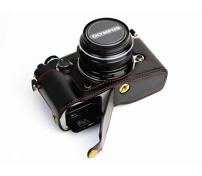 Из искусственной кожи чехол половина тела камера крышка сумка для Olympus PEN F PENF