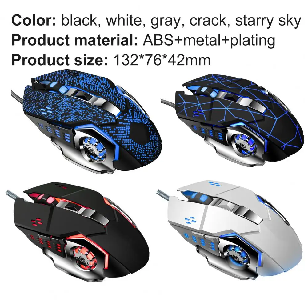 

Q5 Wired USB LED Optical Mouse ABS Colorful Lights Effect Mechanical Gaming Mouse for PC Laptop Gamer