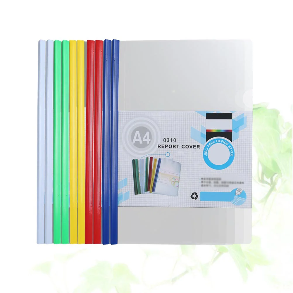 

20Pcs Sliding Bar File Clamps Transparent File Folders A4 Paper Orgnizer Resume Conference Report Contract File Holder