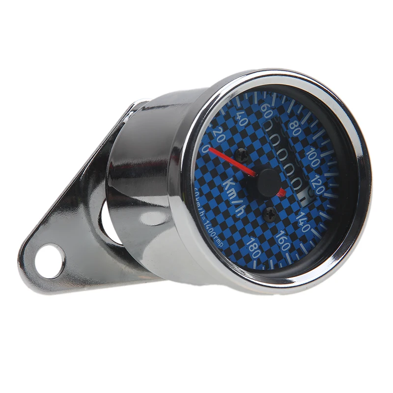 Черный и синий узор в клетку стиль хром универсальный счетчик одометр для