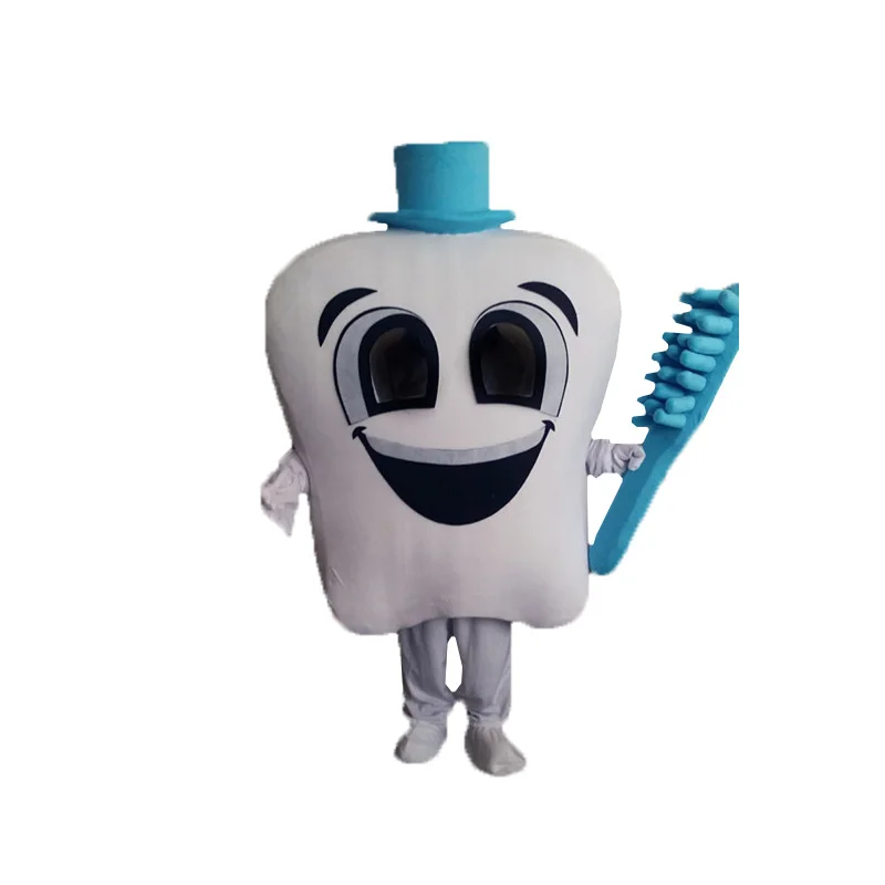 Костюм талисман в виде зубов плюшевый мультяшный для косплея дня рождения
