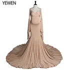 Вечернее платье YEWEN, из эластичной ткани, с V-образным вырезом, длинными рукавами, в стиле русалки, для фотосессии