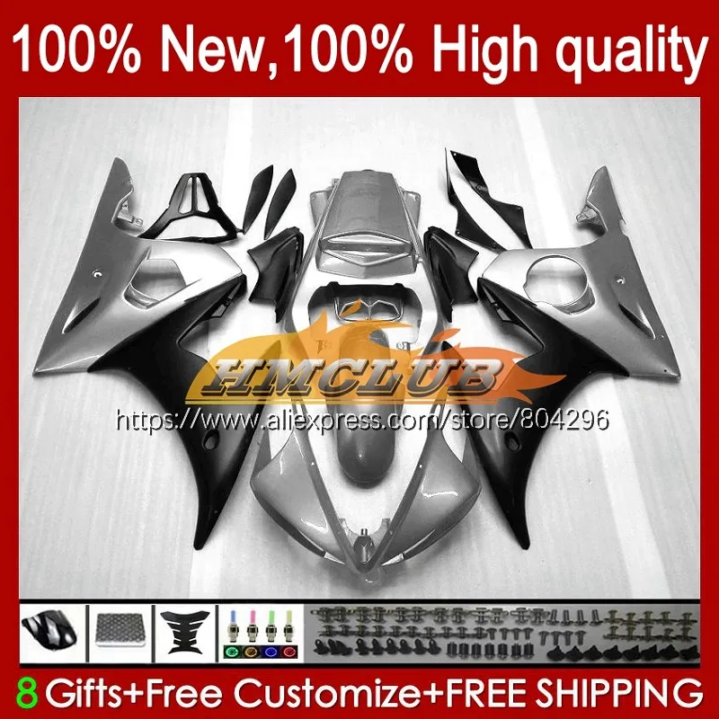 

YZF-R6 средства ухода за кожей для YAMAHA YZF R6 600CC 03-05 YZFR6 03 04 05 57No.114 YZF 600 R 6 Блестящая серебряная YZF-600 YZF600 2003 2004 2005 обтекатель