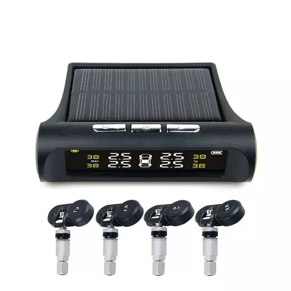 

Smart Car TPMS Tyre Pressure Monitoring System Solar USB Digital LCD Display Auto Security Alarm Systems Tyre Pressure