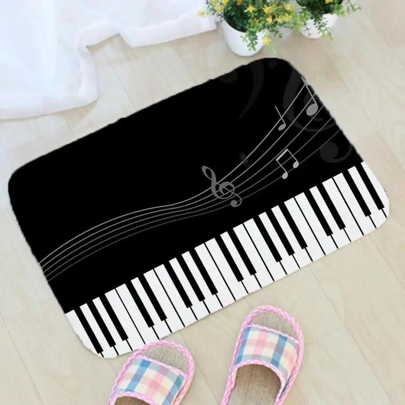 

Фланелевый нескользящий коврик для ванной комнаты с музыкальными нотами, дверной коврик для музыкальных нот, домашнее украшение, коврик дл...