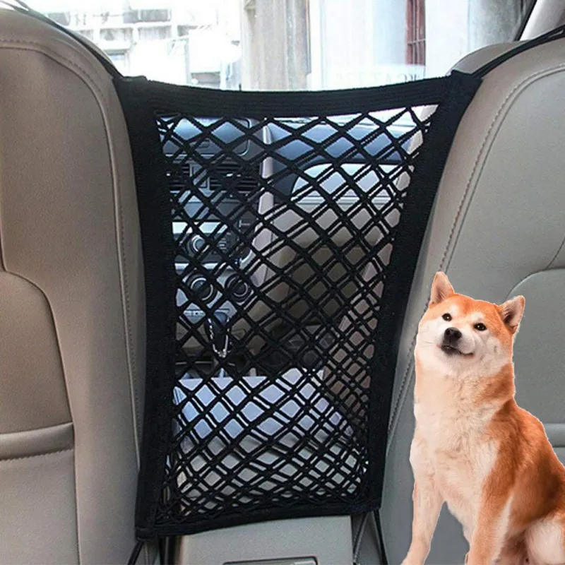 

Pet Car Back Seat Barrier Mesh Dog Car Safety Travel Isolation Net Black 11.5 X 9.4in NEW