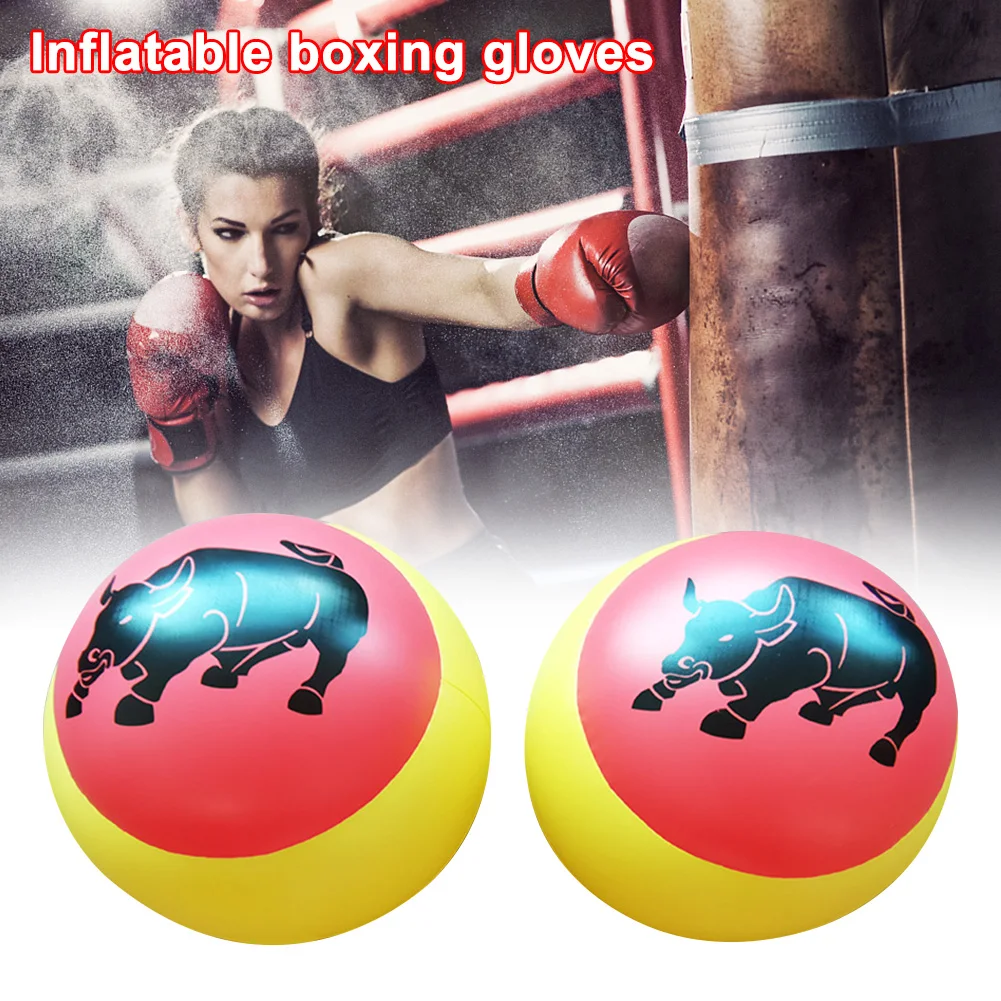 

1pair Training Equipment Mitts Boys Girls Children Adults Body Building Thickened PVC Sports Games Inflatable Boxing Gloves