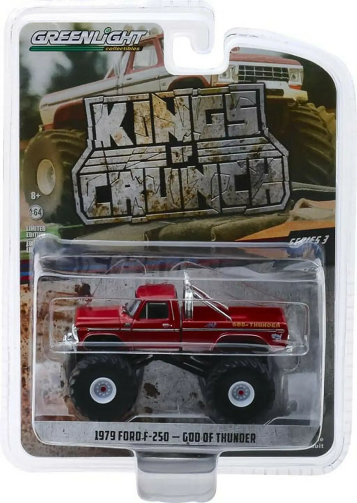 Зеленый светильник 1:64 Thunder 1979 Ford F 250 грузовик сплав игрушечный автомобиль игрушки