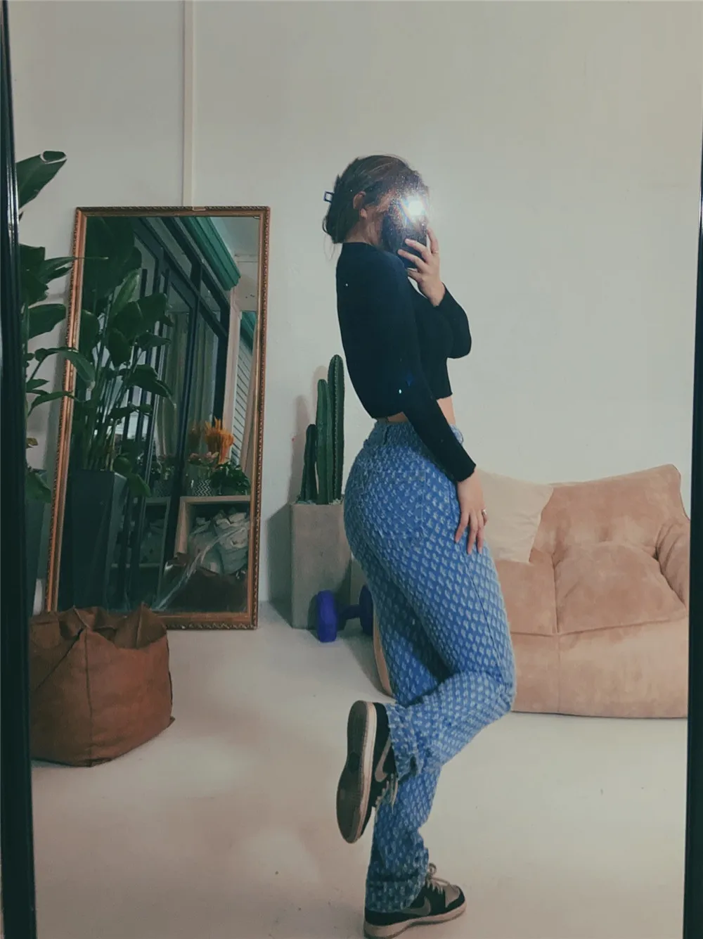 

WOMENGAGA Hot Casual Pants Blue Make Old Boyfriend Jeans Loose Straight Tube High Waist Wide Leg Pants Trousers Denim 3NVV