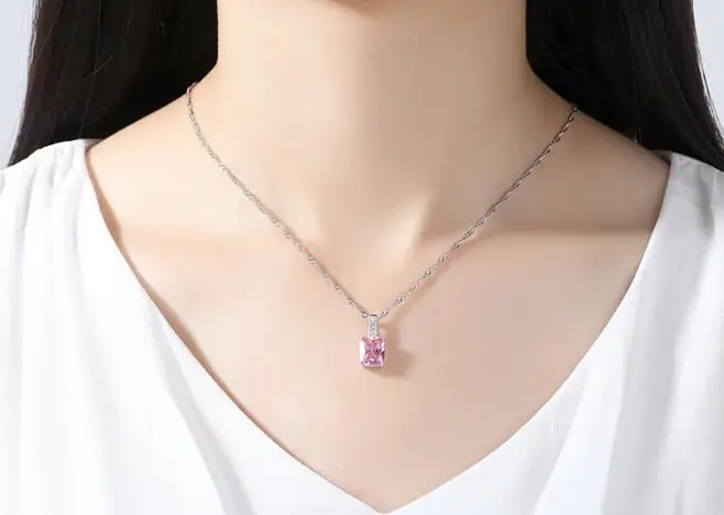 

VV01, серебро 925 пробы, циркон, для девочек, свадебная одежда, ожерелье, подарок на день рождения