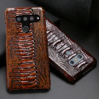 leather phone case for lg v50 g8s v10 v20 v30 v30s v40 q6 q7 q8 g3 g4 g5 g6 g7 g8 thinq cowhide ostrich foot texture back cover
