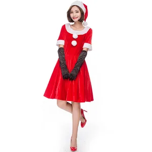 New Pixel Christmas Costume Christmas round Neck Fur Ball Outfit Christmas Party Show Performance Costume Cosplay