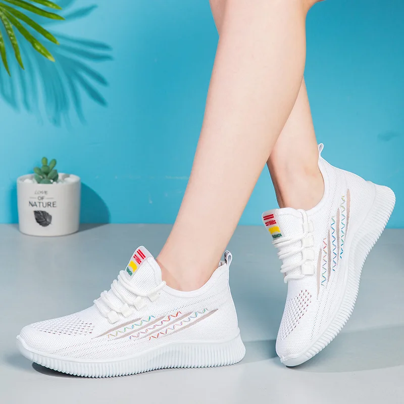 

Pink Sneakers Women Platform Knitted Shoes Women White Black Womans Sneakers Fashions 2020 Trening Women Vulcanize Shoes