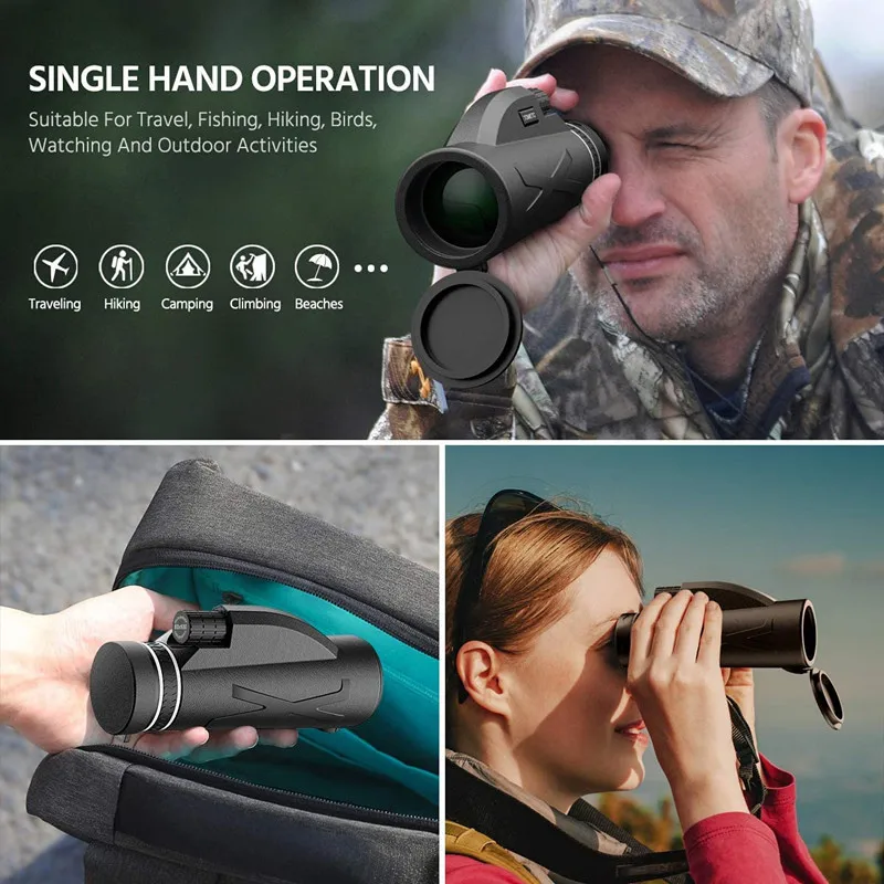 

2021 Monocular Spyglass 80x100 HD Telescope Powerful Binoculars Weak Night Vision Zoom Hunting Spotting Scope Outdoor Camping