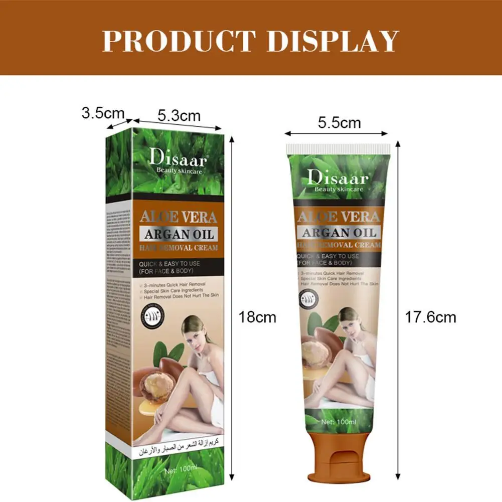

Argan Oil & Aloe Vera Hair Removal Cream Depilation Cream Depilatory Paste For Underarms, Thighs And Arms Remove Hair Permanent