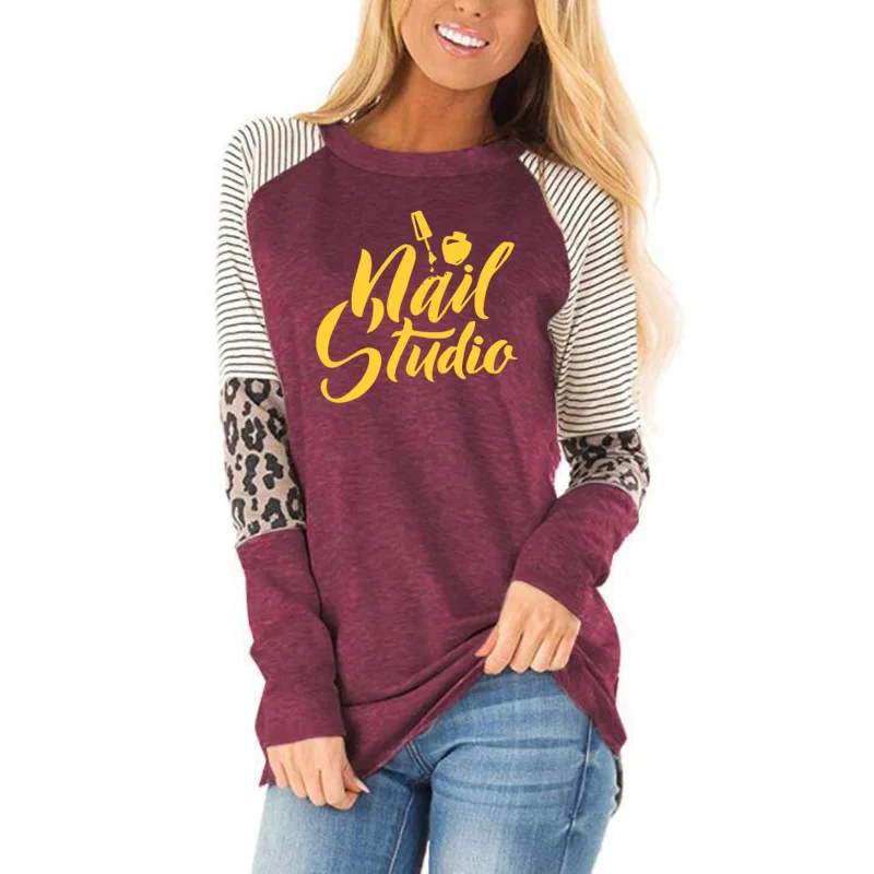 

Футболка женская хлопковая с длинным рукавом и круглым вырезом