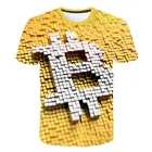 Мужская футболка с 3D-принтом биткоина, Повседневная Свободная уличная одежда с короткими рукавами, революция блокней, криптовалюта, лето 2021