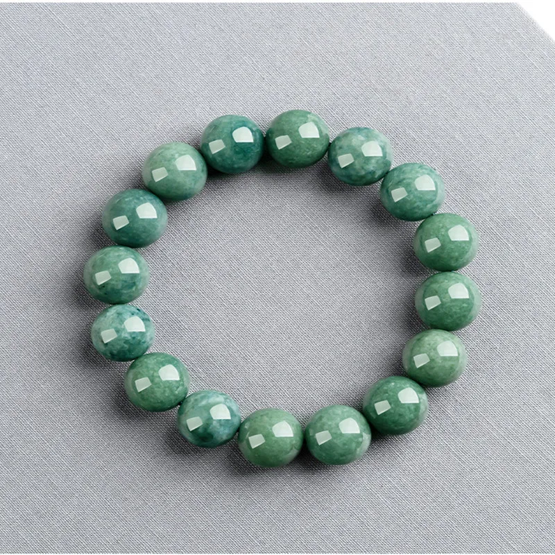 

Natural A Goods Jade Green Big Round Bead Bracelet High-end Jade Bracelet Men's and Women's Fashion Jewelry Holiday Gift