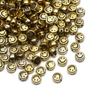 Акриловые бусины 4x7 мм, золотистые круглые бусины со смайликом, принадлежности для изготовления ювелирных изделий сделай сам, аксессуары для ожерелий и браслетов ручной работы
