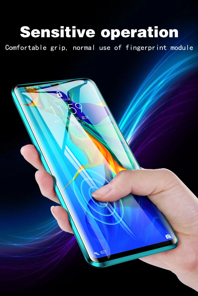 Роскошный защитный Магнитный чехол на весь корпус для huawei P30 P20 lite Pro 360, задняя крышка из закаленного стекла huawei mate 30 20 Pro Чехол
