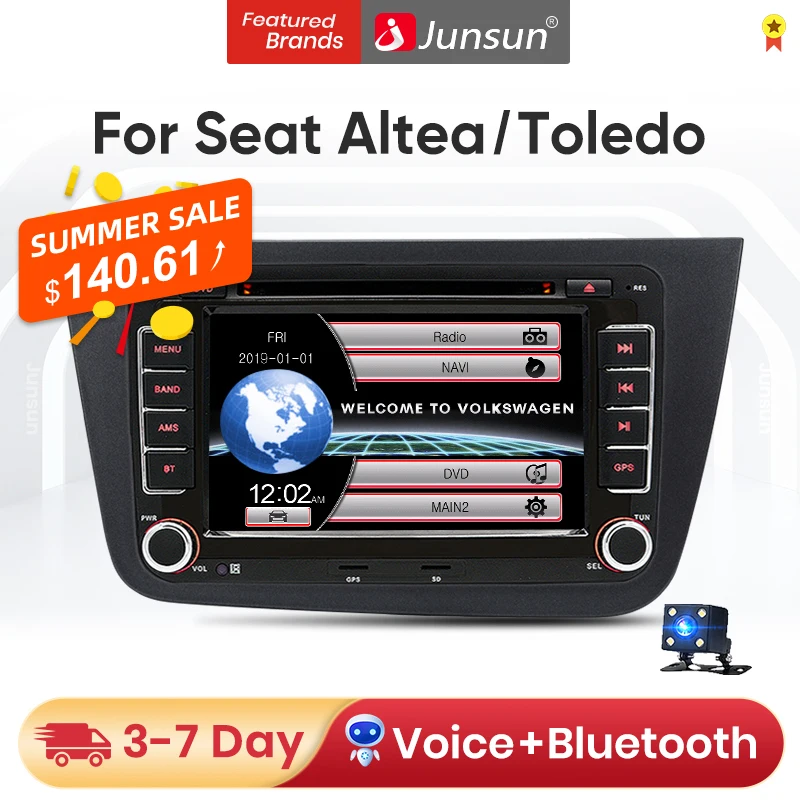 (Евро 60 6 Код: 618FAST6)Junsun 2Din Android 10 2 + 32G Автомобильный экран для Seat Altea XL MK2 2004 2015 Толедо