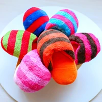 pet supply dog toy soft fleece slippers squeak toys for small dog puppy striped plush slipper shaped squeaky pet toy sound chew