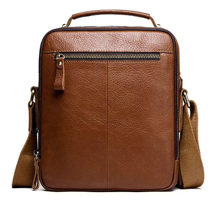 

New 2019 Men's Fashion Travel Cool Canvas Bag Men handbag in genuine leather Shoulder Bags Pack School Bags for Teenager