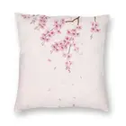 Чехол для подушки с изображением цветущей вишни сакуры, чехол для дивана, гостиной с японскими цветами, квадратный чехол для подушки 40x40 см