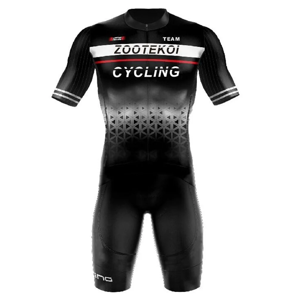 

Past Mannen 2020 Fietsen Sets Zootekoi Triathlo Schaatspak Trisuit Korte Mouw Speedsuit Maillot Ciclismo Kleding Jersey Sets Men