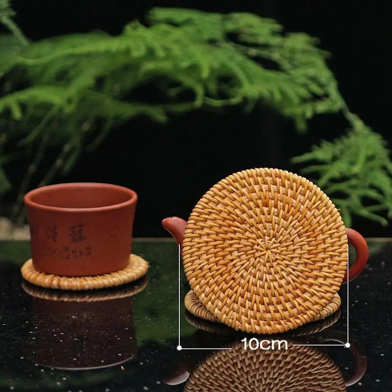 Набор подставок NORBI для чашек круглая подставка напитков под горшок из ротанга