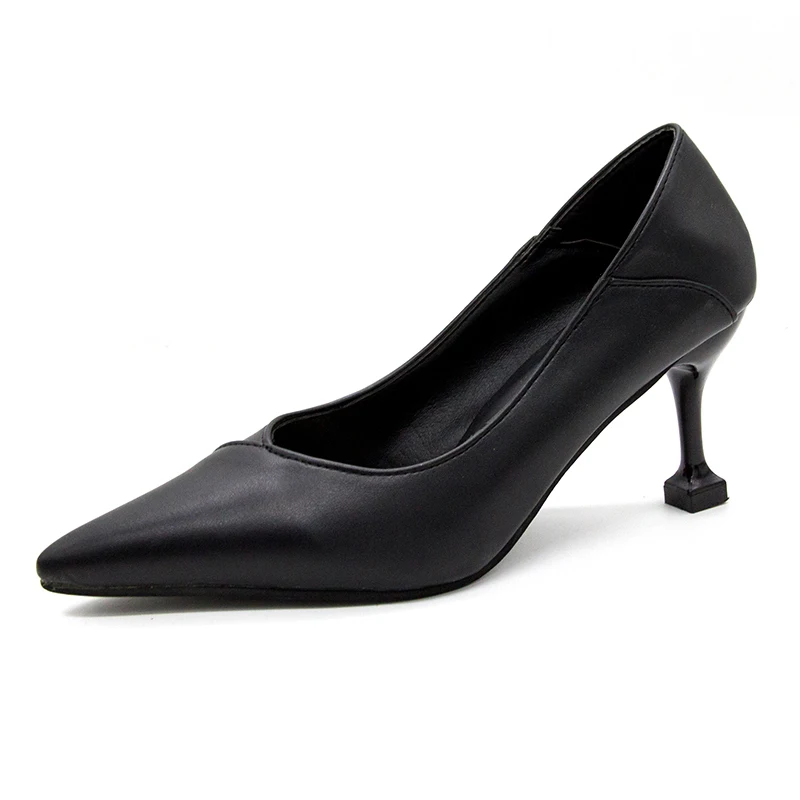 

Женские туфли на высоком каблуке, женские туфли-лодочки на шпильке с острым носком, металлическое украшение без шнуровки, классические модн...