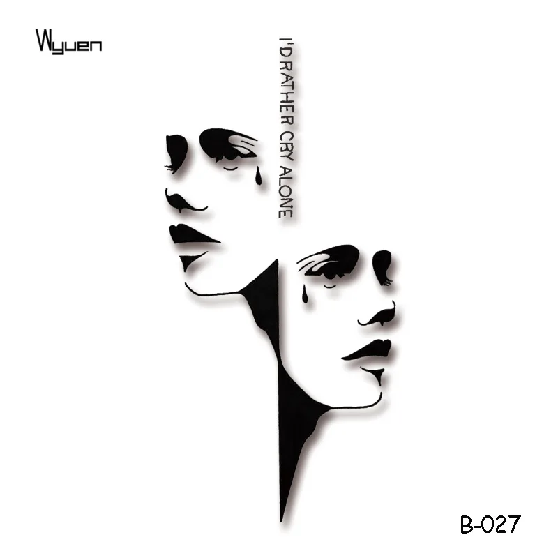 

Временные татуировки Wyuen слезы глаз наклейки рукав одинокая женщина мужское лицо поддельные татуировки для взрослых боди-арт водостойкие т...