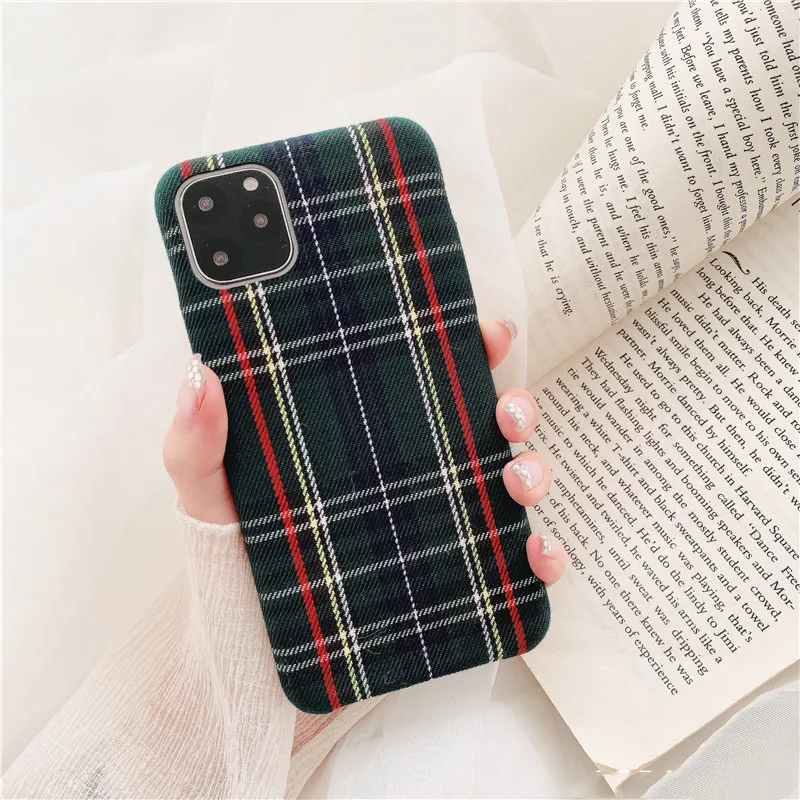 Gimfun теплый фланелевый клетчатый тканевый чехол для телефона для Iphone 11 чехол простой плюшевый тканевый чехол для Iphone 11 Pro Xs Max Xr X 6 7 8 Plus