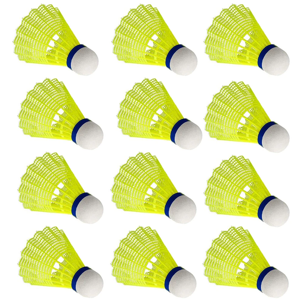 

Shuttlecocks Nylon Badminton Shuttlecocks Balls High Speed Feather for Indoor Outdoor Entertainment Sports Game Yellow 12PCS