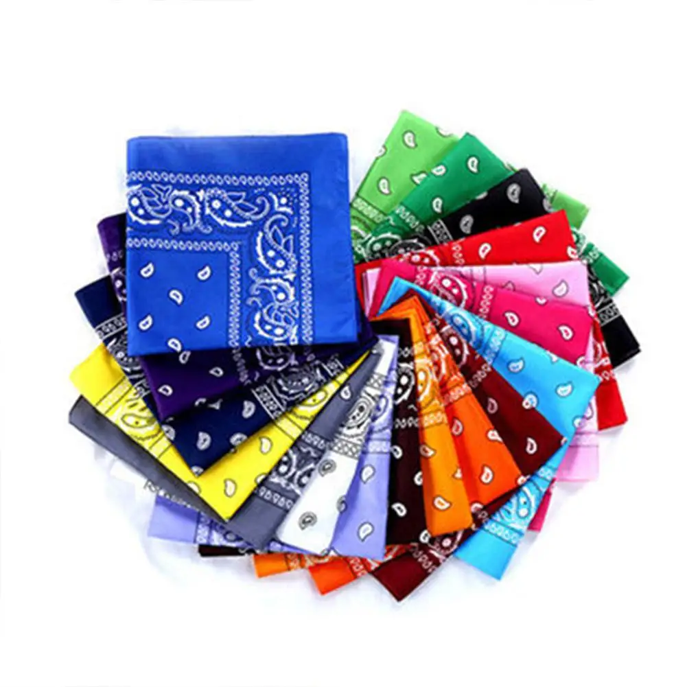 

Hot Sale Muslim Bandanna Cotton Paisley Print Handkerchief Magic Scarf Riding Headband Square Turban Outdoor Hiking Face Scarf