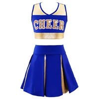 kids girls cheerleader uniform costume outfits cheerleading encourage performance sets children tank top with pleated skirt set