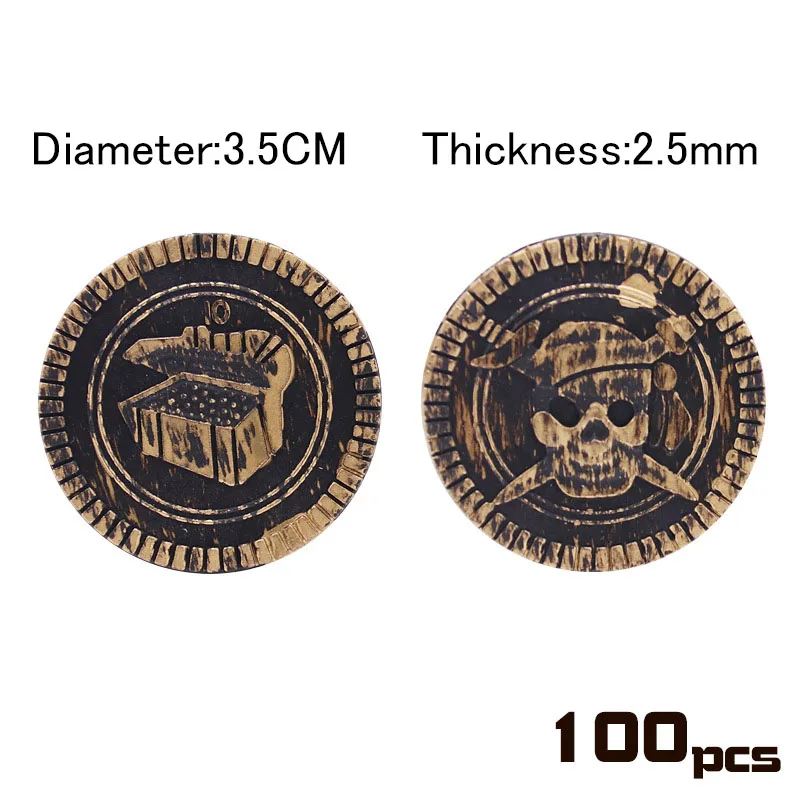 

100 pcs/set Children's Pirate Treasure Toys Treasure Hunting Game Props Pirate gold Coin silver Coin copper Coin toys